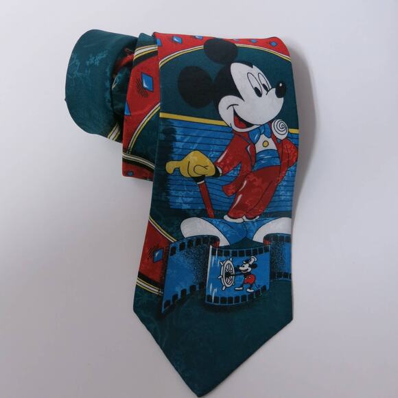 DISNEY MICKEY UNLIMITED Neck Tie Men's Mickey Mouse Steam Boat Made in Italy - Picture 1 of 5
